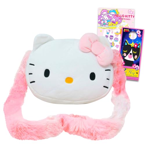 Hello Kitty Plush Purse for Girls Set - Hello Kitty Gift Bundle with Hello Kitty Plushie with Straps Plus Hello Kitty Tattoos and More | Hello Kitty Crossbody Bag for Girls von Hello Kitty