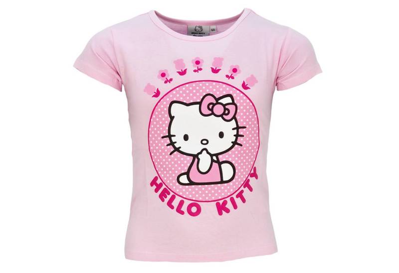 Hello Kitty Print-Shirt Hello Kitty Kinder Mädchen kurzarm T-Shirt Shirt 100% Baumwolle, Gr. 98 bis 128 von Hello Kitty