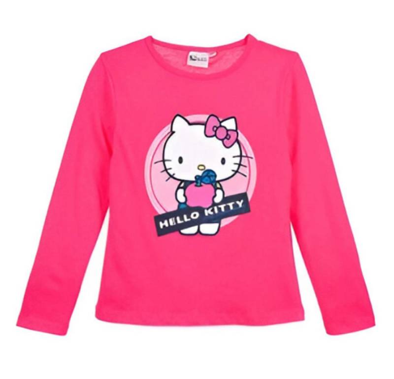 Hello Kitty Print-Shirt Hello Kitty Kinder Mädchen langarm T-Shirt 100% Baumwolle, Gr. 98 bis 128 von Hello Kitty