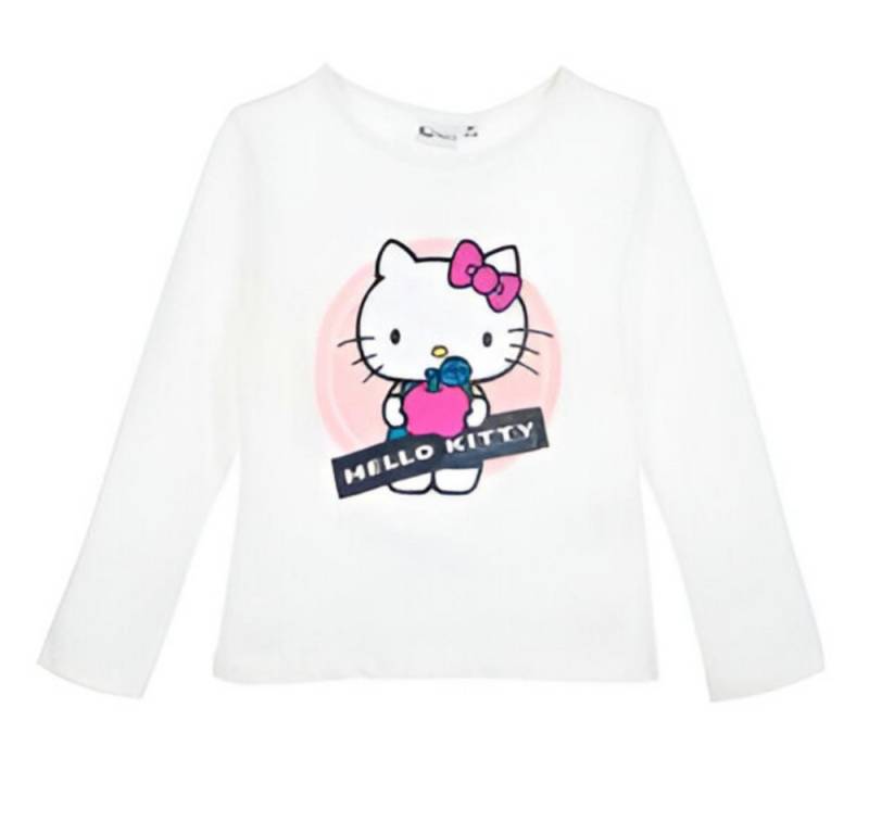 Hello Kitty Print-Shirt Hello Kitty Kinder Mädchen langarm T-Shirt 100% Baumwolle, Gr. 98 bis 128 von Hello Kitty