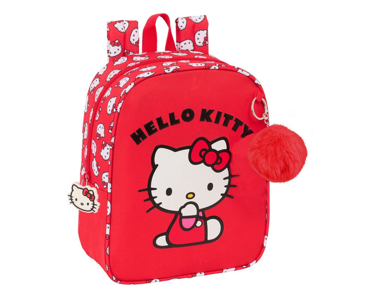 Hello Kitty Rucksack Kinder Rucksack Hello Kitty Iconic Weiß Rot 22 x 27 x 10 cm von Hello Kitty