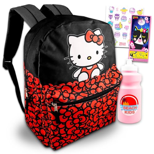 Hello Kitty Rucksack f r M dchen Paket mit 40,6 cm Hello Kitty Schulrucksack mit Fronttasche plus Hello Kitty Tattoos, mehr | Hello Kitty Rucksack-Set, Hello Kitty Rucksack, Hello Kitty Backpack for von Hello Kitty