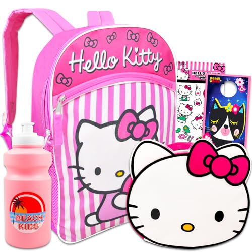 Hello Kitty Rucksack und Lunchbox Set f r M dchen - Bundle mit 16 Zoll Hello Kitty Rucksack, Lunch-Tasche, Wasserflasche, Aufklebern, mehr | Hello Kitty Schulrucksack f r M dchen von Hello Kitty