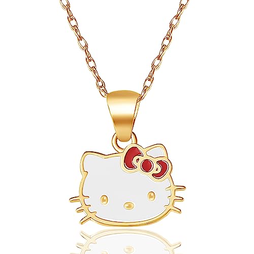 Hello Kitty Sanrio Womens Enamel 10k Yellow Gold Pendant Necklace 18" - Officially Licensed von Hello Kitty