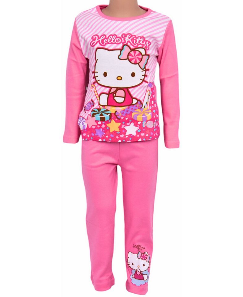 Hello Kitty Schlafanzug (2 tlg) Mädchen Pyjama langarm Gr. 92 - 116 cm von Hello Kitty