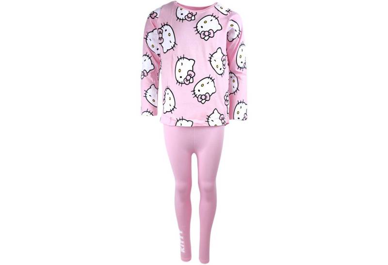 Hello Kitty Schlafanzug (2 tlg) Mädchen Pyjama langarm mit Leggings Gr. 104 - 134 cm von Hello Kitty