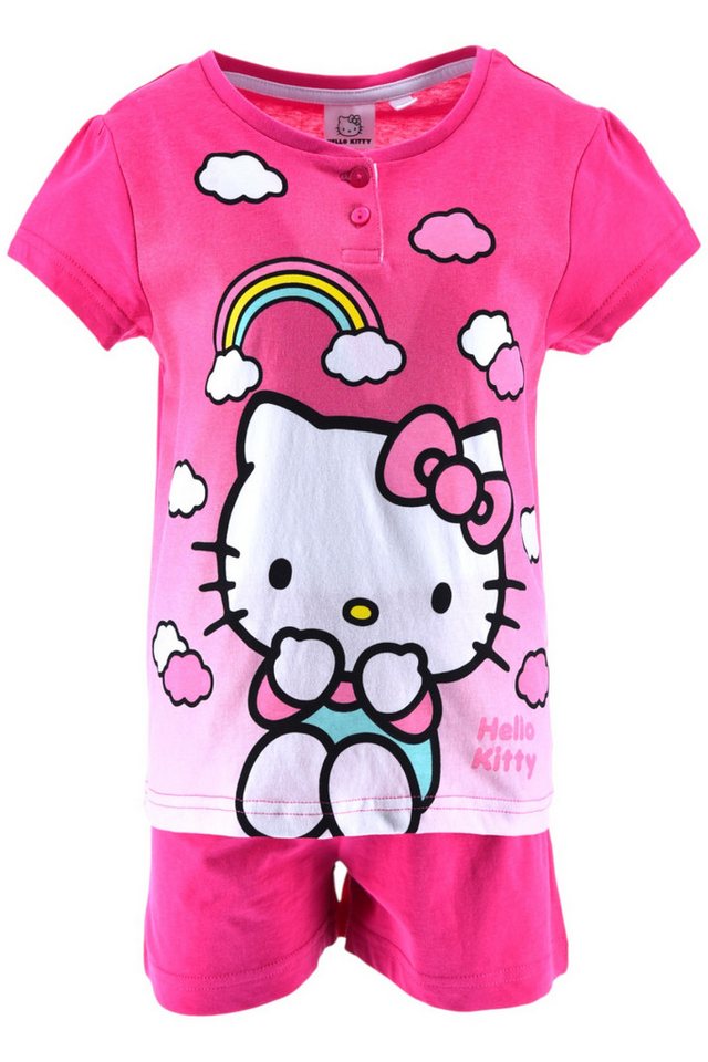 Hello Kitty Schlafanzug In Geschenkverpackung (2 tlg) Pyjama Set kurz - Mädchen Shorty Gr. 98-128 cm von Hello Kitty