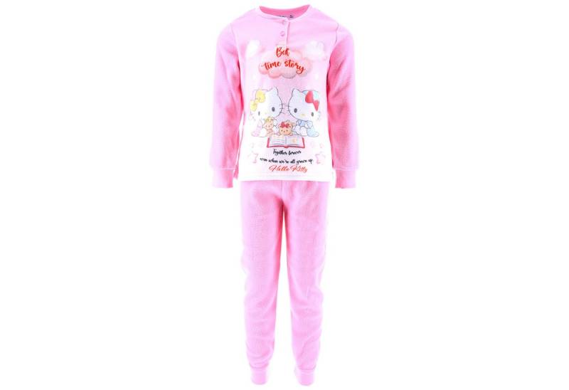 Hello Kitty Schlafanzug In Geschenkverpackung (2 tlg) Mädchen Fleece Pyjama langarm Gr. 98 - 128 cm von Hello Kitty