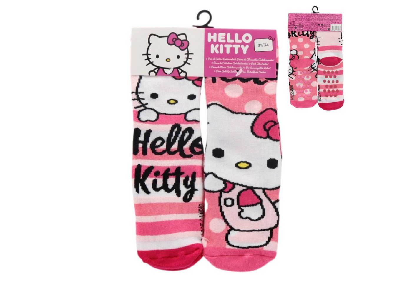 Hello Kitty Socken 2er Pack Kinder Socken rutschfeste Kuschelsocken Sportsocken von Hello Kitty