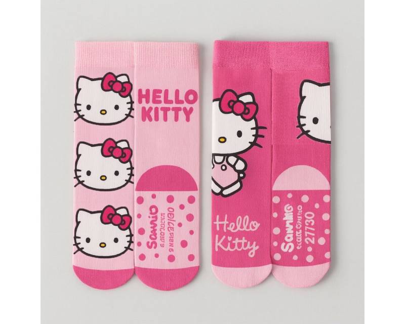 Hello Kitty Socken Hello Kitty 2-Paar Anti-Rutsch-Socken Weiche Strümpfe für Kinder von Hello Kitty