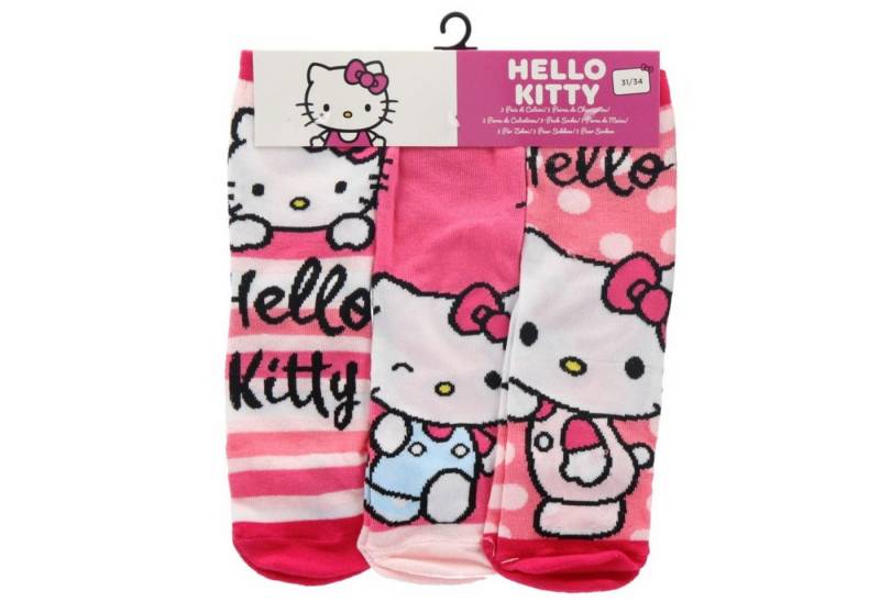 Hello Kitty Socken Kuromi Socken 3er-Pack Mädchen farbenfroh & angenehm (3-Paar) von Hello Kitty