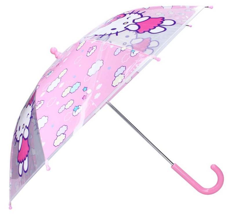 Hello Kitty Stockregenschirm Stockschirm rosa & transparent Hello Kitty Kinder Regenschirm von Hello Kitty