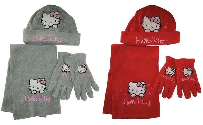 Hello Kitty Strickmütze Hello Kitty 2er Winter-Set mit Mütze, Schal 54 (Set, 6-St) in toller Geschenkbox verpackt von Hello Kitty