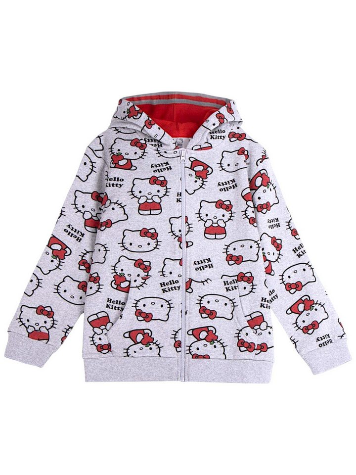 Hello Kitty Sweatjacke Hello Kitty Allover-Print Kinder Kinder Zip-Hoodie Gr. 116-158 cm von Hello Kitty