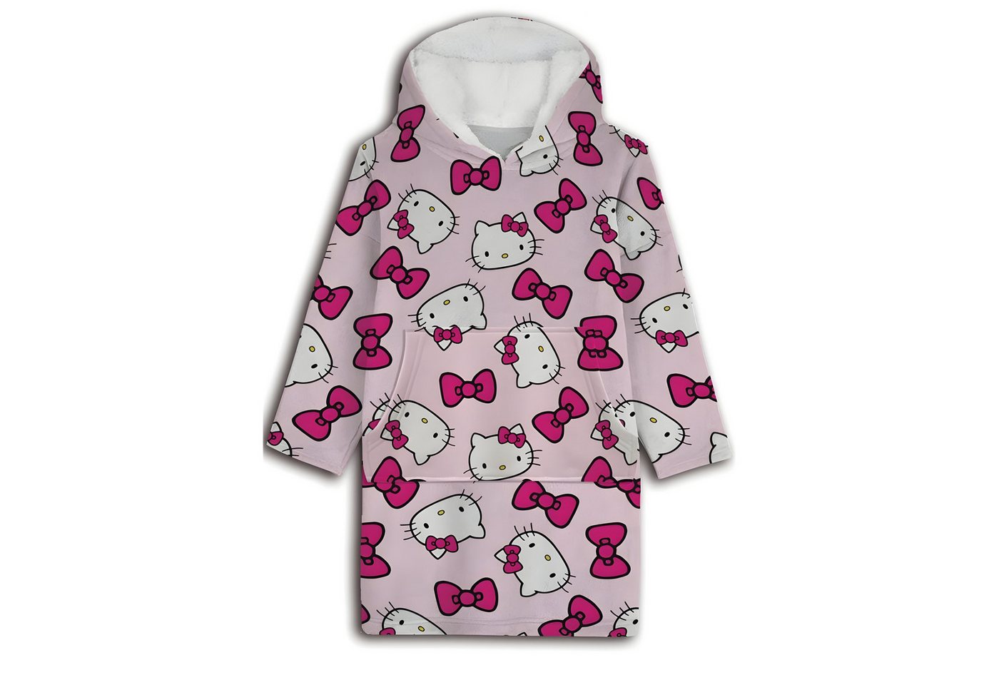 Hello Kitty Sweatponcho Hello Kitty Kinder Kuschelponcho mit Ärmeln Kapuze Tasche (1-tlg) Gr. 7 bis 14 jahre von Hello Kitty