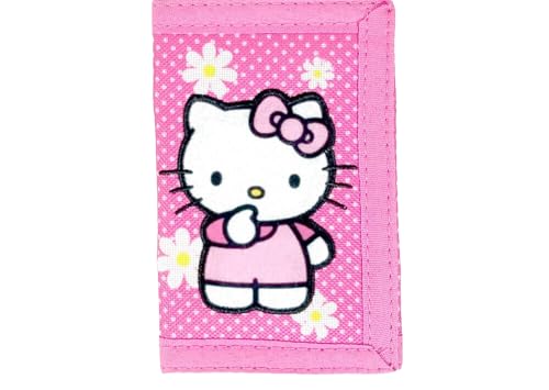 Hello Kitty Trifold Geldbörse mit gesticktem Punktemuster, Pink, Geldbörse von Hello Kitty