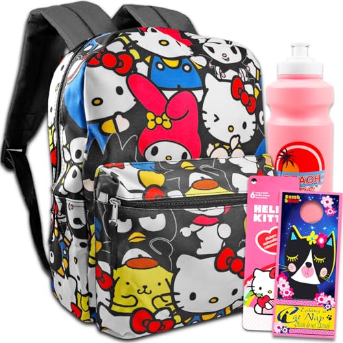 Hello Kitty and Friends Rucksack f r die Schule Bundle mit 40,6 cm Schulrucksack mit Fronttasche plus Stickern, Wasserflasche und mehr Freunde Rucksack f r Hello Kitty and Friends Rucksack f r die Schule Bundle mit 40,6 cm Schulrucksack mit Fronttasche plus Stickern, Wasserflasche und mehr Freunde Rucksack f r von Hello Kitty