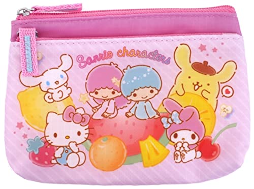 Kawaii Mix Characters Two Zippered Pockets Case Coin Cash Card Wallet Purse Small Makeup Pouch Bag, Pink, 5.9"W x 4.1"H x 1"D, Zwei Taschen mit Rei verschluss Kawaii Mix Characters Two Zippered Pockets Case Coin Cash Card Wallet Purse Small Makeup Pouch Bag, Pink, 5.9"W x 4.1"H x 1"D, Zwei Taschen mit Rei verschluss von Hello Kitty