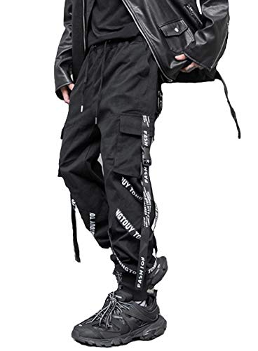 Hello MrLin Herren Hip Hop Jogger Cargo Pants Techwear Hosen Baggy Streetwear Punk Hose von Hello MrLin