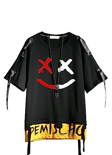 Hello MrLin Herren Techwear Hip Hop T-Shirt Streetwear Fashion Kurzarm Top von Hello MrLin