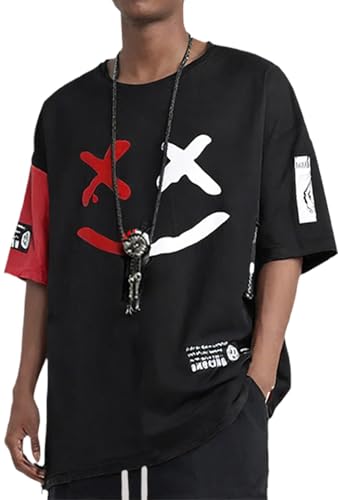 Hello MrLin Herren Techwear Japanisches Harajuku Streetwear Hip Hop Kurzarm T-Shirt von Hello MrLin