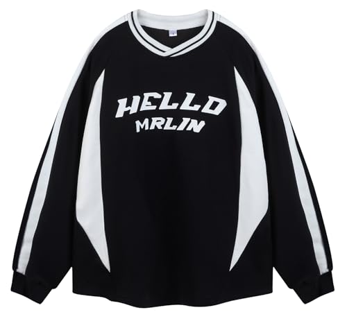 Hello MrLin Pullover Herren Mode Sweatshirt Sweatjacke Hoodie Basic Kontrastfarbenes Langarmshirt Streetwear Sweater Unisex von Hello MrLin