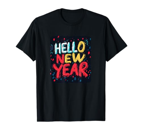Buntes Hello New Year Statement Kostüm für Jungen und Mädchen T-Shirt Buntes Hello New Year Statement Kostüm für Jungen und Mädchen T-Shirt von Hello New Year