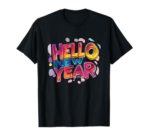 Mehrfarbiges Hello New Year Kostüm für Jungen und Mädchen T-Shirt Mehrfarbiges Hello New Year Kostüm für Jungen und Mädchen T-Shirt von Hello New Year