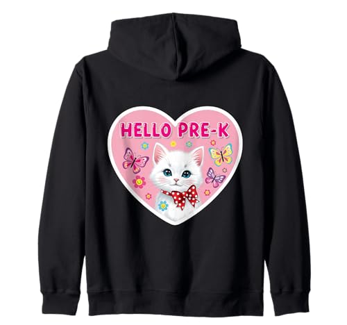 Hallo Pre-K Pre K PreK Mädchen-Kätzchen, süße Katze, zurück zur Schule Kapuzenjacke Hallo Pre-K Pre K PreK Mädchen-Kätzchen, süße Katze, zurück zur Schule Kapuzenjacke von Hello Pre-K Pre K PreK Girl Kitten Cute Products