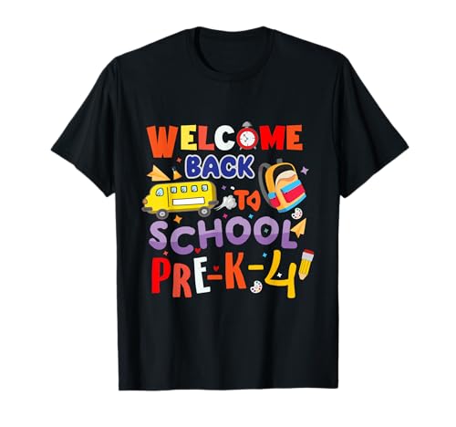 Welcome Back to School Pre-K-4 Lehrer Kinder bunt T-Shirt Welcome Back to School Pre-K-4 Lehrer Kinder bunt T-Shirt von Hello Pre-K outfit