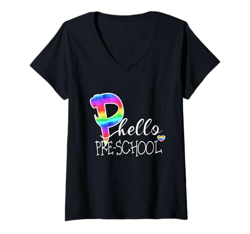 Damen Hallo, Vorschulspaß, Schulanfang, Schüler, Lehrer T-Shirt mit V-Ausschnitt Damen Hallo, Vorschulspaß, Schulanfang, Schüler, Lehrer T-Shirt mit V-Ausschnitt von Hello Preschool Fun Back To School Sapphire Star