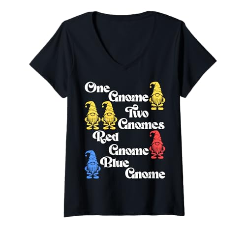 Damen EIN Zwerg Zwei Zwerge Roter Zwerg Blauer Zwerg Lustiger Spruch Zitat T-Shirt mit V-Ausschnitt Damen EIN Zwerg Zwei Zwerge Roter Zwerg Blauer Zwerg Lustiger Spruch Zitat T-Shirt mit V-Ausschnitt von Hello Spring Is In The Air Spring Has Sprung