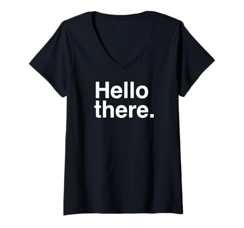 Damen Hallo There T-Shirt mit V-Ausschnitt von Hello There Design Studio