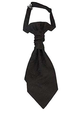 Hello Tie herren vorgebundene mikrofaser ascot ruche paisley krawatten binden einheitsgröße schwarz von Hello Tie