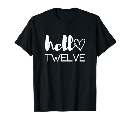 12 Jahre alte Mädchen 12. Geburtstag Hello Twelve T-Shirt 12 Jahre alte Mädchen 12. Geburtstag Hello Twelve T-Shirt von Hello Twelve 12th Birthday Party Outfits Co.