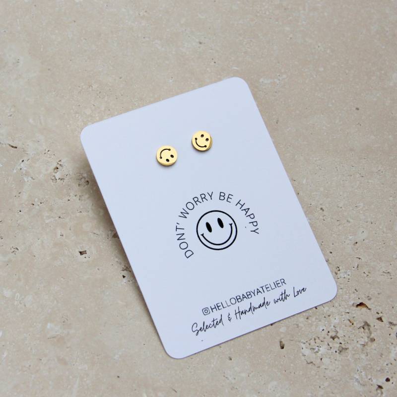Ohrringe I Stecker Smile Happy Edelstahl Waterproof von HelloBabyAtelier