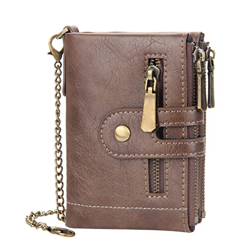 HelloCreate Herren-Geldbörse mit Anti-Verlust-Kette, PU-Leder, Doppelreißverschluss, Geldbörse mit Münzfach, khaki, M, Modisch HelloCreate Herren-Geldbörse mit Anti-Verlust-Kette, PU-Leder, Doppelreißverschluss, Geldbörse mit Münzfach, khaki, M, Modisch von HelloCreate