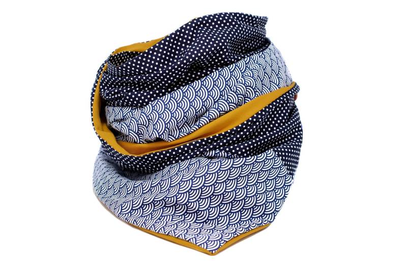 Dreieckstuch Halstuch Wickelschal Halstücher Blau/Senf Xl Schal Xxl Dreieckstuch Halstuch Wickelschal Halstücher Blau/Senf Xl Schal Xxl von HelloLittleHandmade