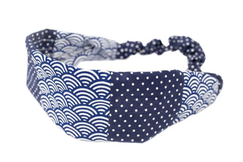 Haarband Blau Wellen Punkte Haarband Blau Wellen Punkte von HelloLittleHandmade