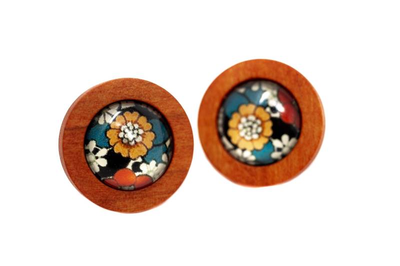 Ohrstecker Holz Blumen Glas Ohrstecker Holz Blumen Glas von HelloLittleHandmade