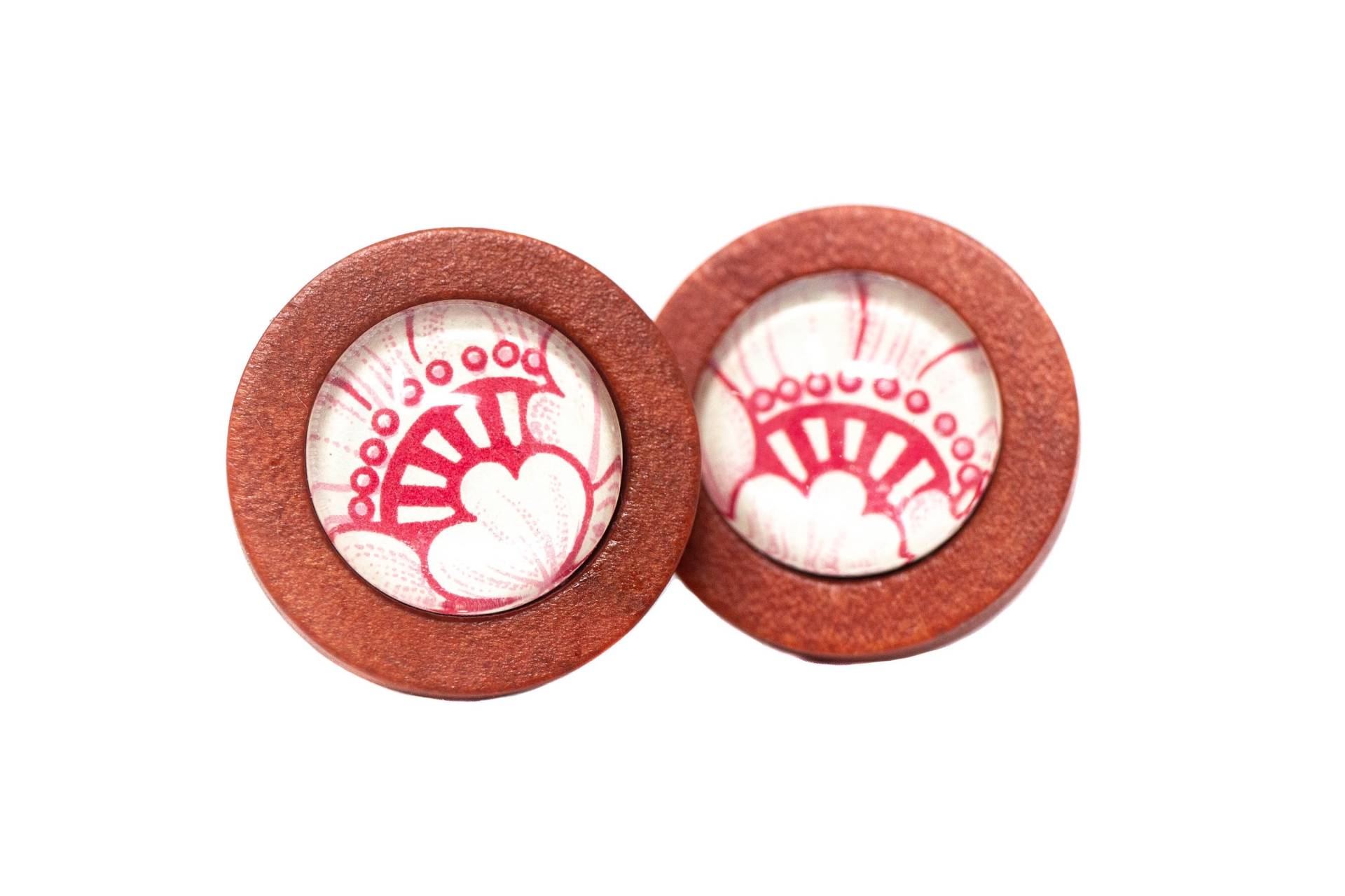 Ohrstecker Holz Blumen Glas von HelloLittleHandmade