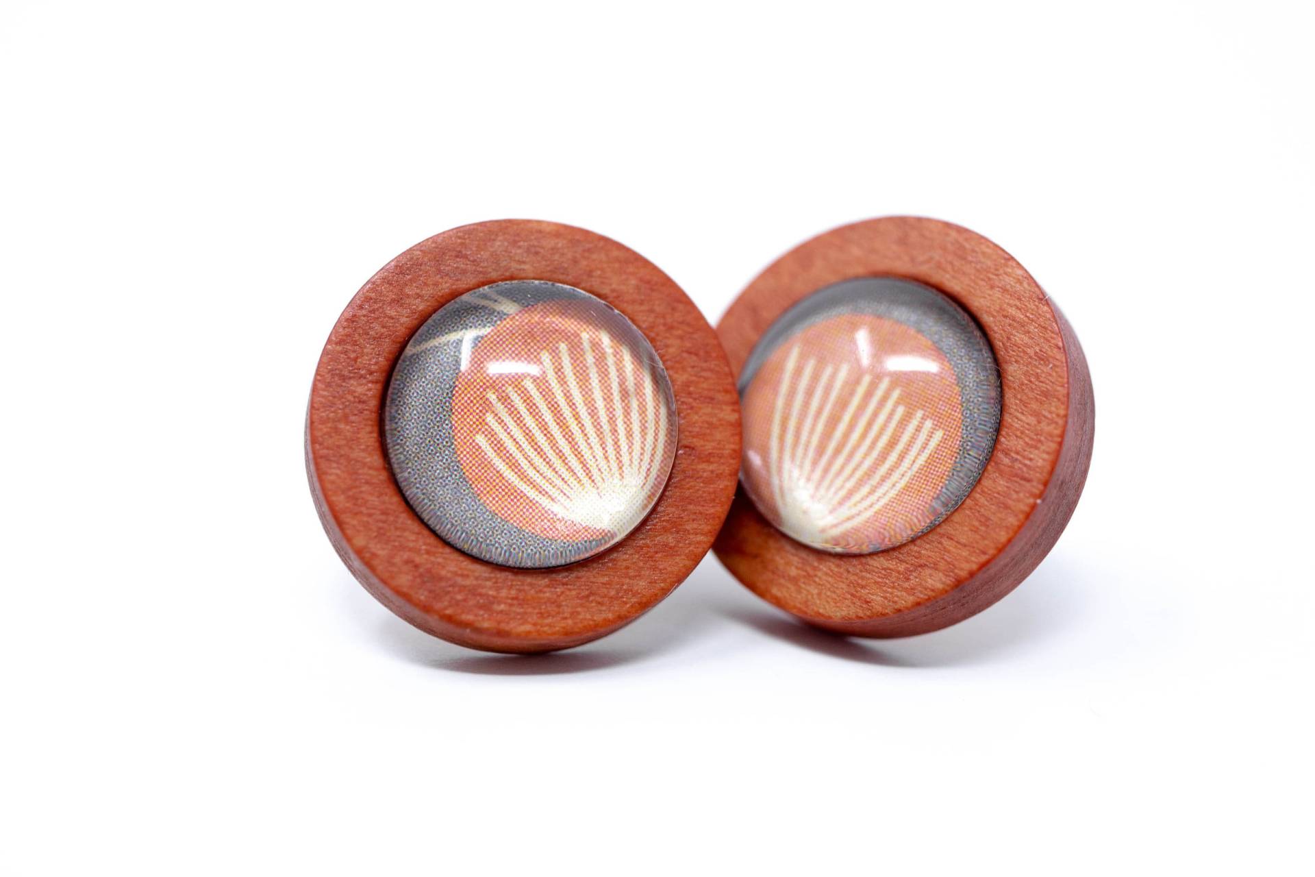 Ohrstecker Holz Blumen Glas von HelloLittleHandmade
