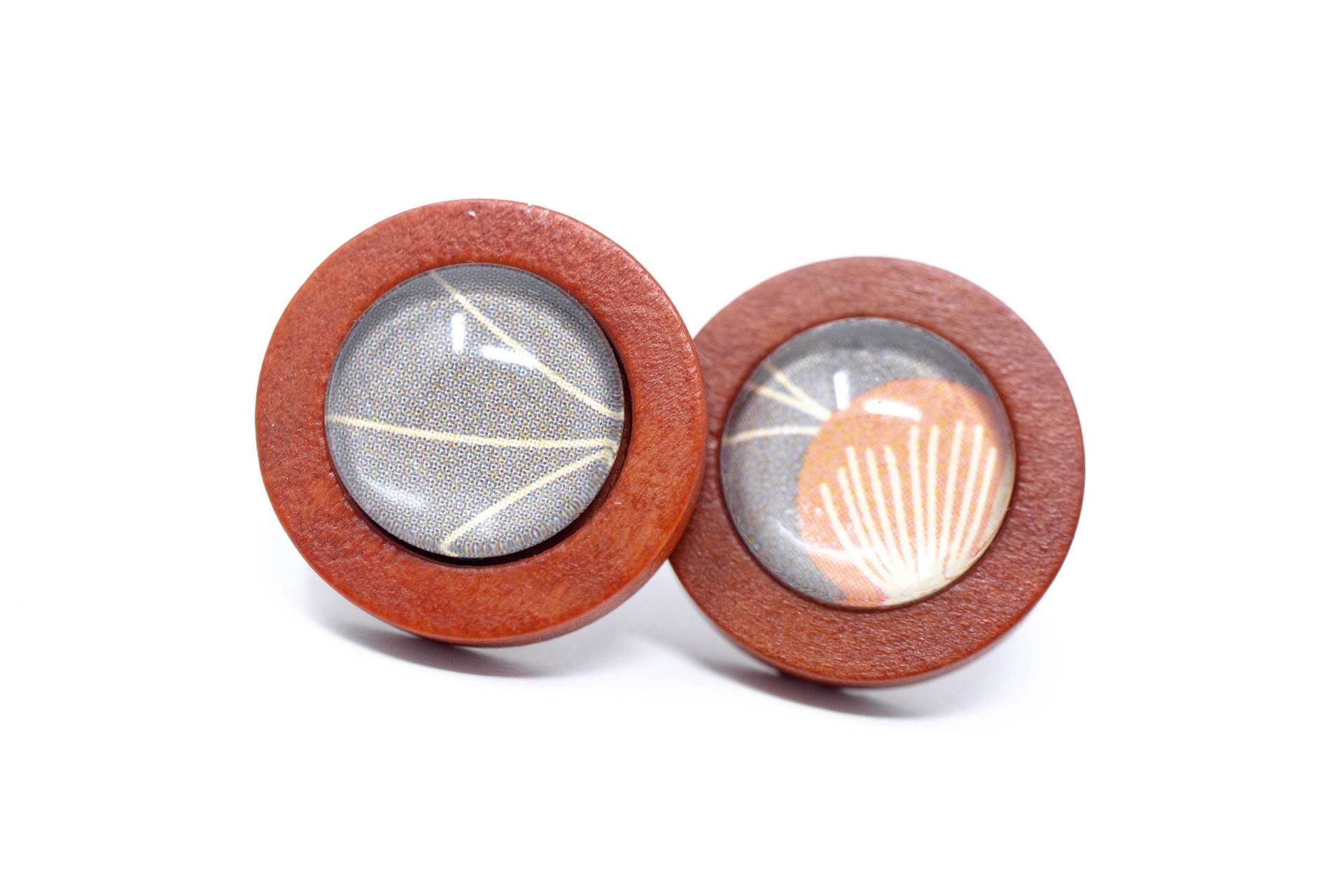 Ohrstecker Holz Blumen Glas von HelloLittleHandmade