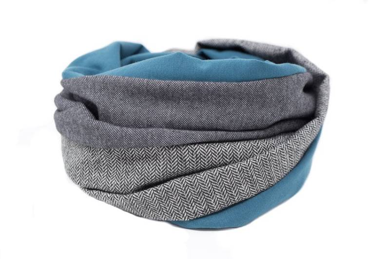 Runschal Herren, Schal Loop Damen, Loopschal Herringbone, Fischgrat, Und Mütze von HelloLittleHandmade