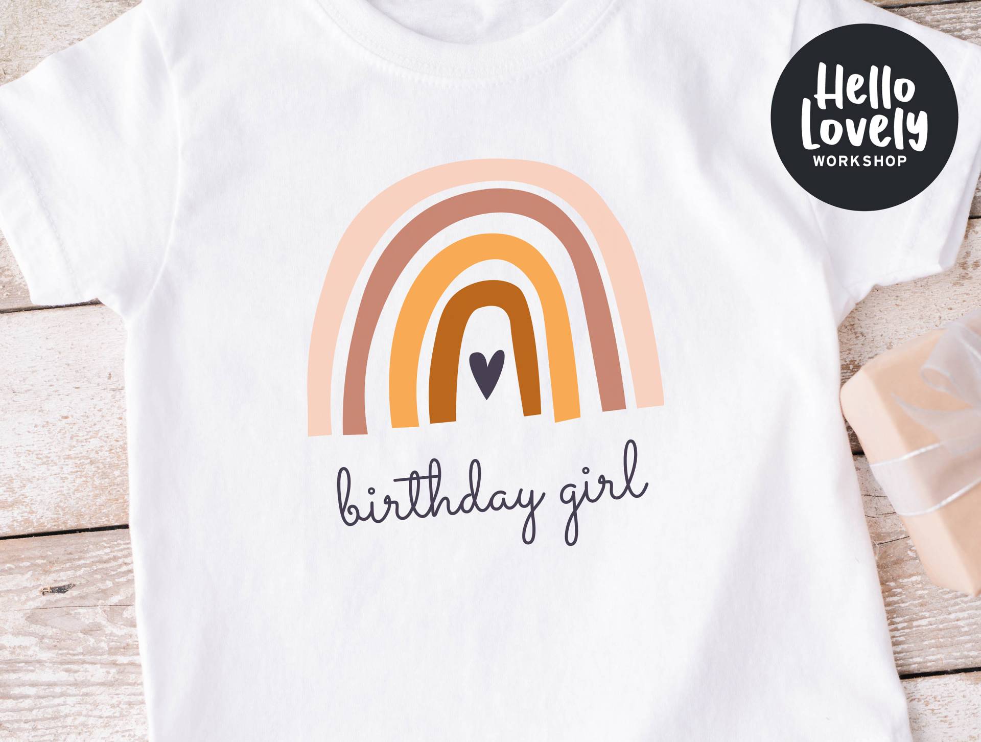 Niedliches Regenbogen Geburtstag T-Shirt, Mädchen Shirt, Kinder Outfit, Party Shirt von HelloLovelyWorkshop