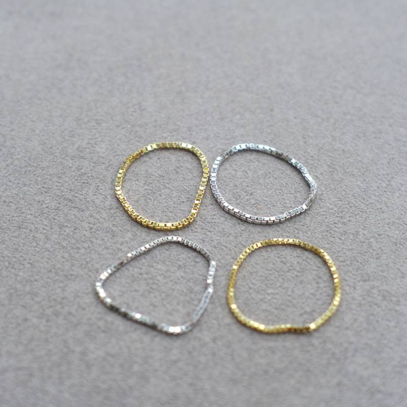 1 Stück, 14K, 585, Solid Gold, Rose Weißgold, 1, 0 Mm Box Kette Stapelring, Midi Ring, Kettenring 1 Stück, 14K, 585, Solid Gold, Rose Weißgold, 1, 0 Mm Box Kette Stapelring, Midi Ring, Kettenring von HelloMyJewelry