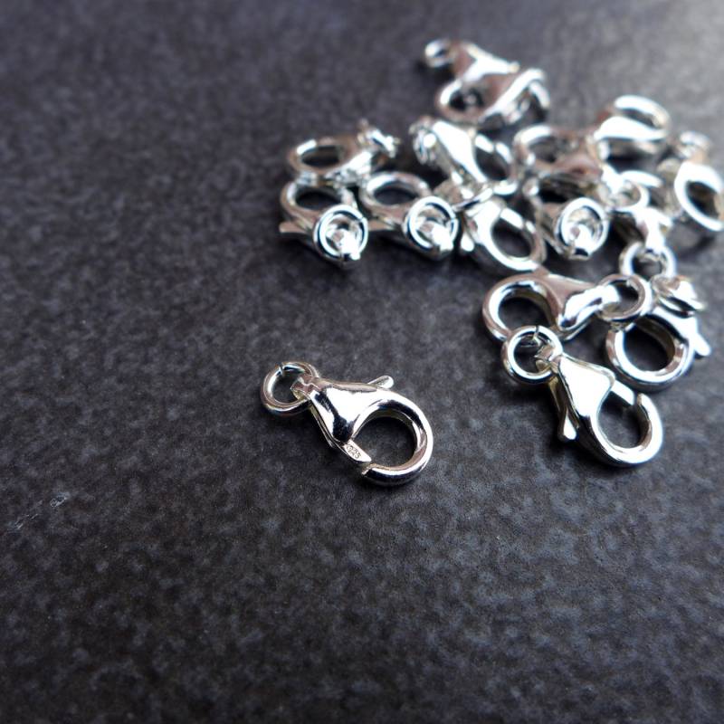 10 Stück Sterling Silber Hummer Verschluss Mit Biegering - Made in Italy | 12 Mm 6 Mm 10 Stück Sterling Silber Hummer Verschluss Mit Biegering - Made in Italy | 12 Mm 6 Mm von HelloMyJewelry