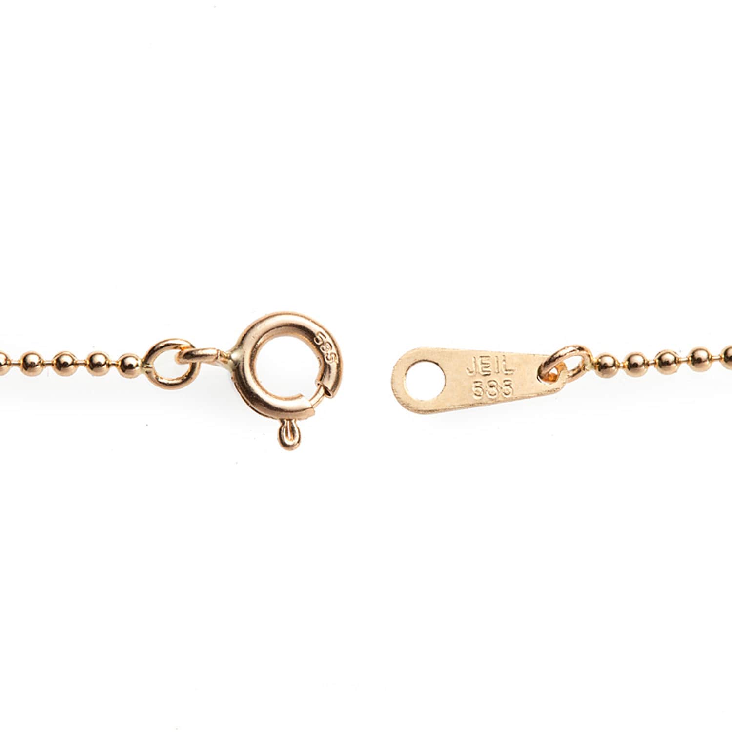 14K Gold, Roségold, 585, 6, 5 , 7 , 7, 8 8, 5 9 Zoll 1, 5 Mm Kugel Perlenkette Armband, Fußkette von HelloMyJewelry