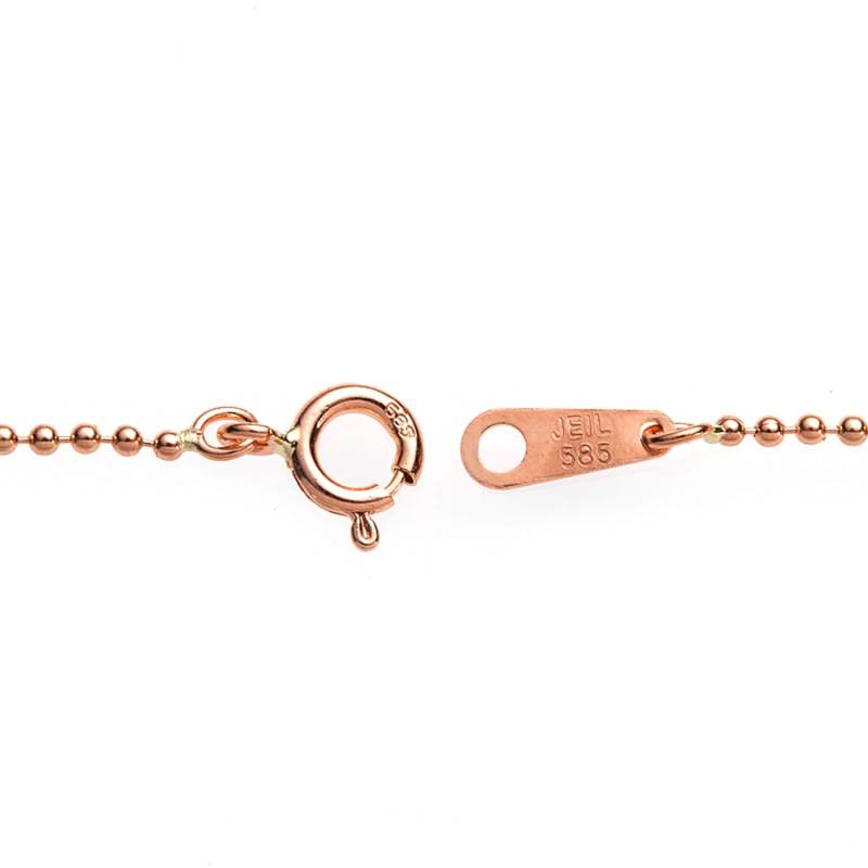 14K Rose Gold, 585, 14 , 16 18 20 22 24 , 26 28 30 1, 5 Mm Kugel Perlenkette Großhandelspreis von HelloMyJewelry