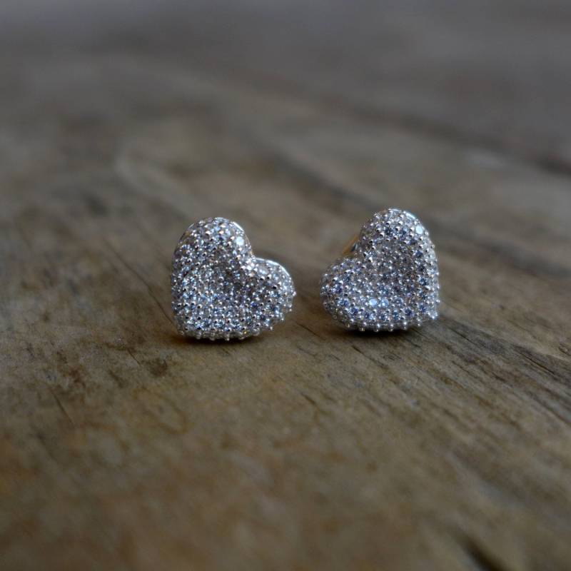 925 Sterling Silber, Herzform, Hochwertige Zirkonia Ohrstecker, Braut, Jubiläum, Party, Micro Pave 925 Sterling Silber, Herzform, Hochwertige Zirkonia Ohrstecker, Braut, Jubiläum, Party, Micro Pave von HelloMyJewelry